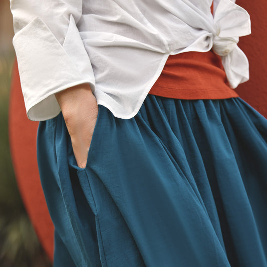 RELAXED BUTTON UP BLOUSE - BLANCO