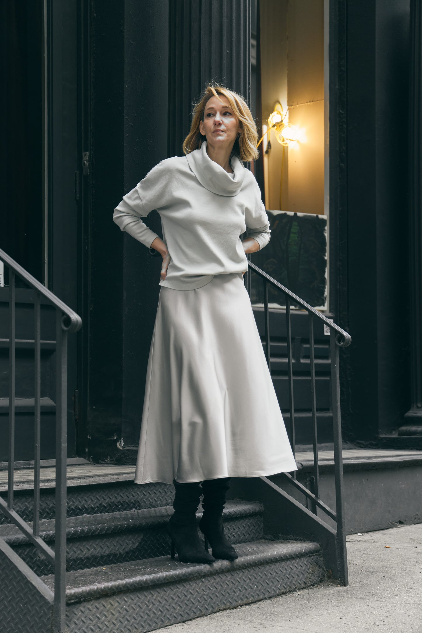 STRETCH SILK BIAS SKIRT - LAIGHT