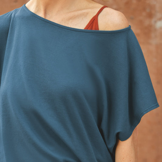 SLEEVELESS RELAXED CROPPED TOP - AZUL