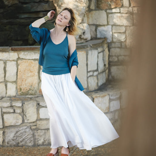 SAN MIGUEL SKIRT W/ POCKETS - BLANCO