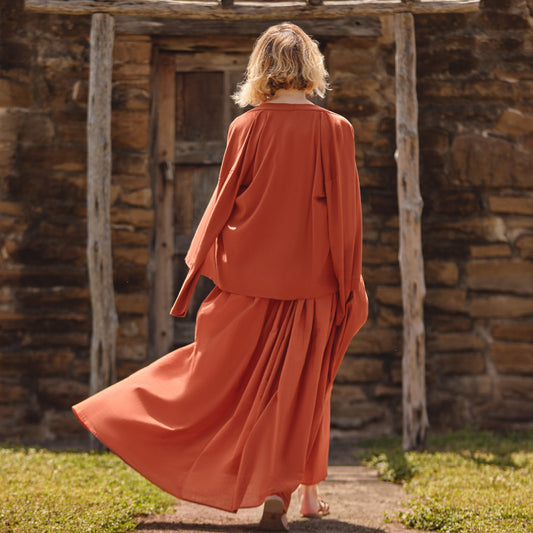 SAN MIGUEL SKIRT W/ POCKETS - TERRA COTTA