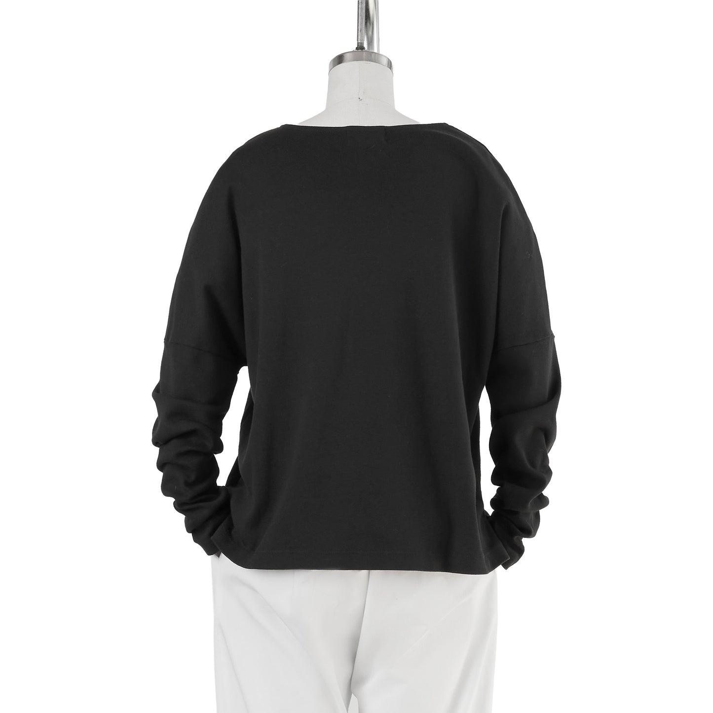 OVERSIZED CROPPED PULLOVER - BLACK
