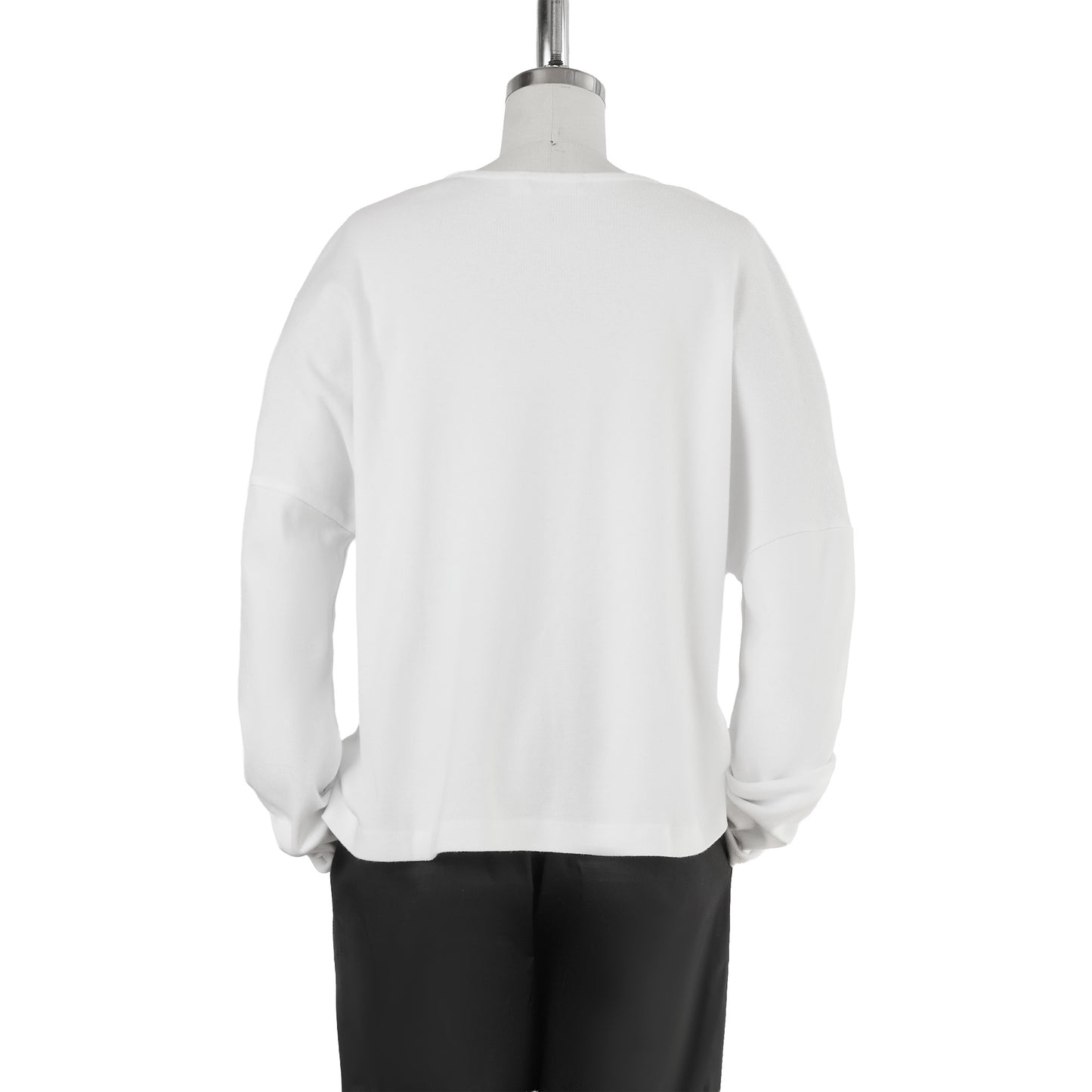 OVERSIZED CROPPED PULLOVER - WHITE