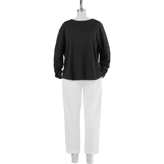 OVERSIZED CROPPED PULLOVER - BLACK