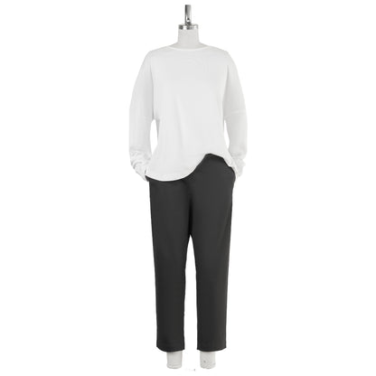 OVERSIZED CROPPED PULLOVER - WHITE