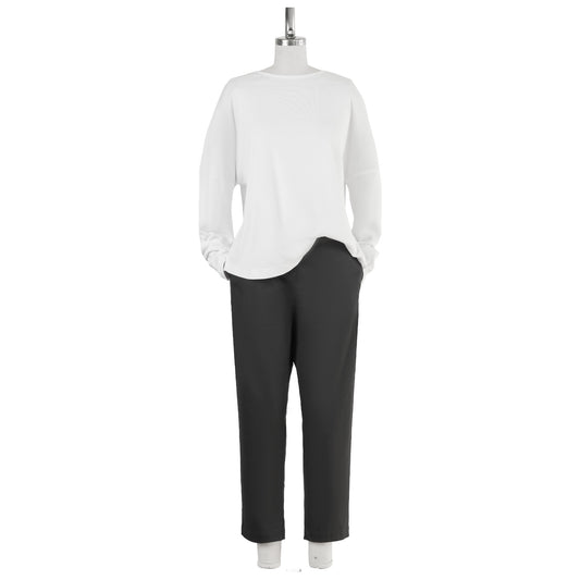 OVERSIZED CROPPED PULLOVER - WHITE