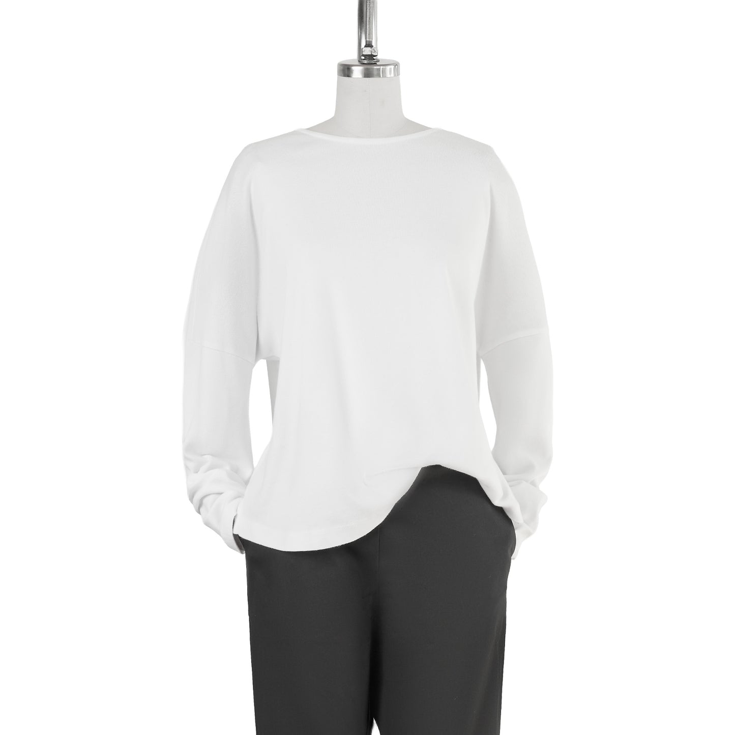 OVERSIZED CROPPED PULLOVER - WHITE